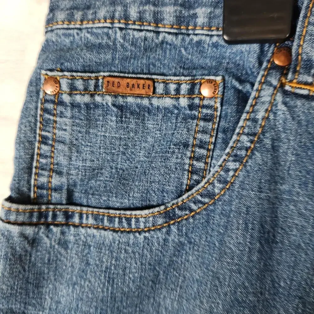 Ted Baker Jean Men's 36x34 Relaxed Fit Denim Button Fly Straight Leg Y2K‎